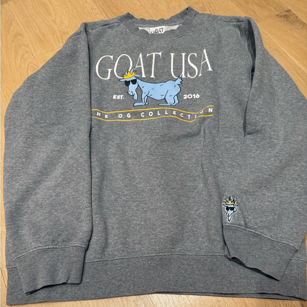 GOAT USA gray crewneck